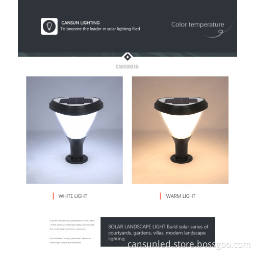 Outdoor Waterproof Solar Pillar Light for Garden and Deck Decoration